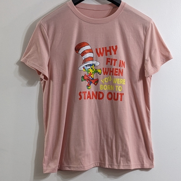 Dr. Seuss Why Fit In When You Were Born To Stand Out Autsism Awareness T-shirt - Picture 1 of 5